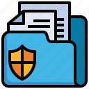 security, files, and, folders, document, office, shield
