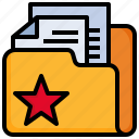 star, files, and, folders, document, office, favorite