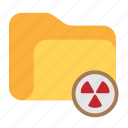 directory, folder, nuclear, trash, warning