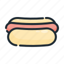 bread, dog, fastfood, hot, sandwich, sausage