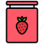 strawberry, jam, jar 