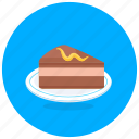 cake, slice, chocolate cake, sweet, dessert, bakery item