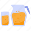 juice jug, water jug, juice pitcher, juice jar, beverage 