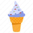 ice cream cone, ice cream, dessert, sweet, confectionery