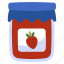 strawberry jam bottle, marmalade, jam jar, pickle, dessert 