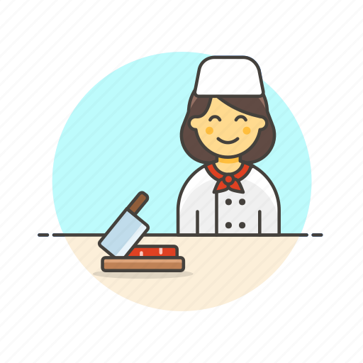Chef, food, cook, woman, avatar, chop, prepare icon - Download on Iconfinder