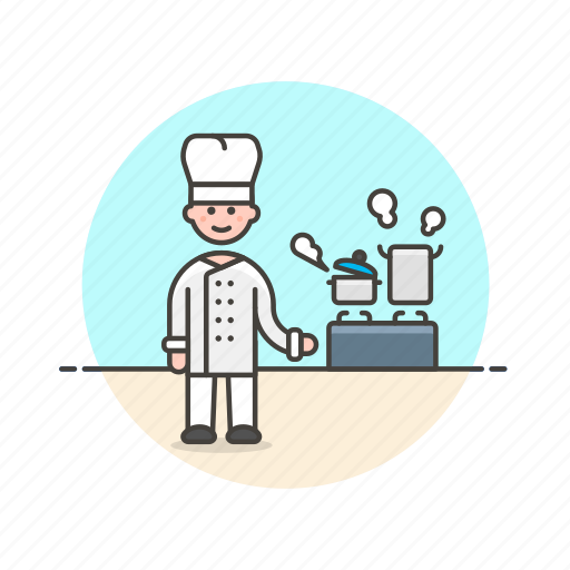 Chef, food, cook, man, stove, boil, restaurant icon - Download on Iconfinder