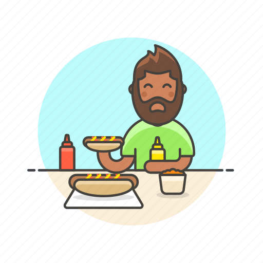 Food, hotdog, fast, man, avatar, beard, meal icon - Download on Iconfinder