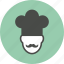 chef, chef hat, cook, cooking, food, mustache, restaurant 