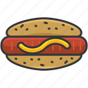 food, hotdog, pastry, sandwich, sausage