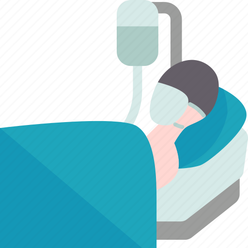 Hospitalized, patient, bed, sick, hospital icon - Download on Iconfinder