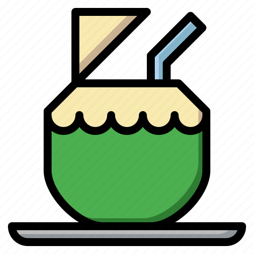 Alcohol, cocktail, coconut, drink, drinking, leisure, straw icon - Download on Iconfinder