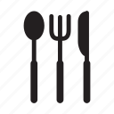 cutlery, food, fork, knife, silver, spoon