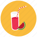 beverages, drink, glass, juice, straw, watermelon