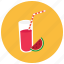 beverages, drink, glass, juice, straw, watermelon 