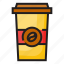 coffee, coffee cup, color, cup, drink, hot, outline 