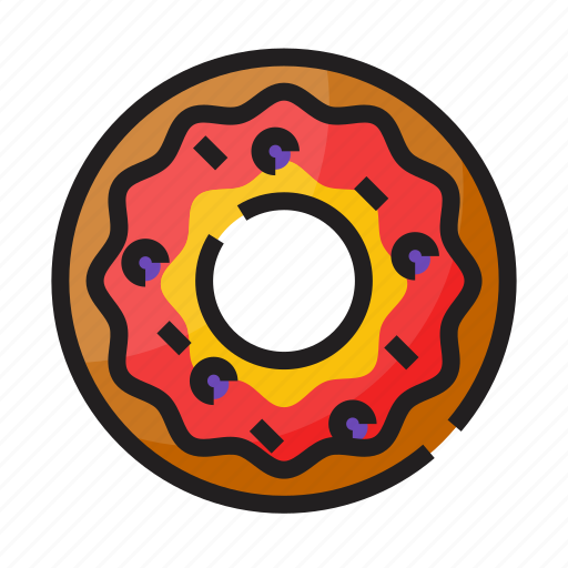 Bakery, color, donut, food, outline, sparkle, sweet icon - Download on Iconfinder