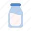 flat, milk 