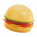 burger, cheeseburger, junk food, hamburger, restaurant, fast food, food, 3d icons, menu 