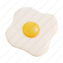fried egg, fried, egg, food, 3d icons, omelate, breakfast, restaurant 