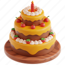 birthday, cake, dessert, box, food, decoration, fruit 