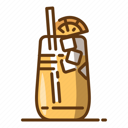 Beverage, drink, food, glass, ice, orange, tea icon - Download on Iconfinder
