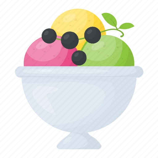 Dessert, frozen food, ice cream cup, ice cream scoops, sweet icon - Download on Iconfinder
