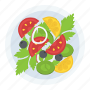 fresh mixed fruit, fruit salad, mixed vegetables pieces, salad, veggies