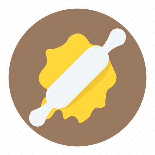 Pizza dough, pizza dough with rolling pin, processing pizza dough, rolled pizza dough, wheat pizza dough icon - Download on Iconfinder