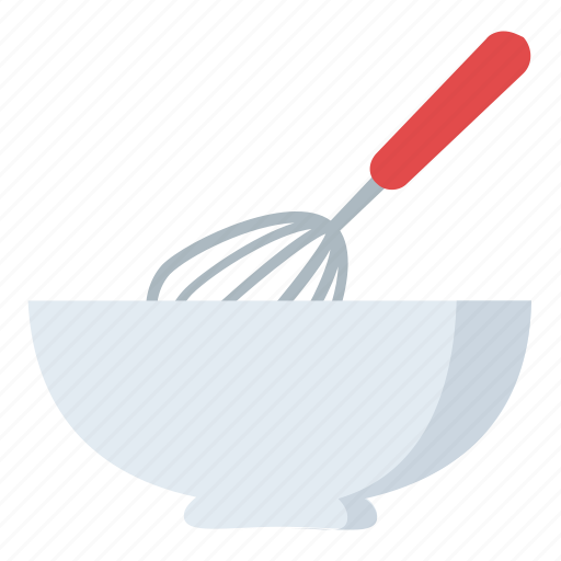 Baking, batter bowl with whisk, cookware, kitchenware, whisk with bowl icon - Download on Iconfinder