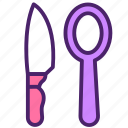 gestronomy, knife, spoon, restaurant, kitchen, cut, tool