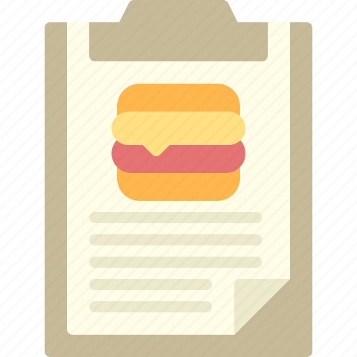Clipboard, burger, menu, food, restaurant icon - Download on Iconfinder