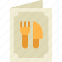 open, menu, cutlery, restaurant, paper