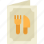 open, menu, cutlery, restaurant, paper 
