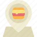 pin, burger, location, restaurant, placeholder