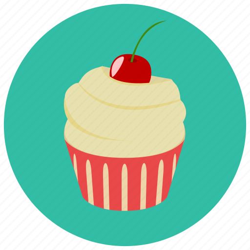 Cherry, cupcake, dessert, food, frosting, sweets icon - Download on Iconfinder