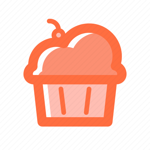 Cake, cherry, cup, cupcake, cup cake, dessert, sweet icon - Download on Iconfinder
