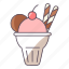 ice, cream, cup, dessert, sweet, strawberry, scoop 