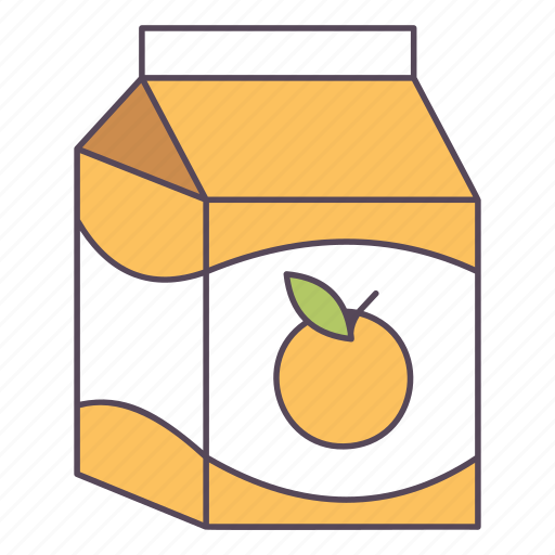 Orange, juice, beverage, refreshments, drink, fruit, box icon - Download on Iconfinder