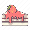 strawberry, cake, dessert, sweet, food, meal, bakery