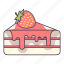 strawberry, cake, dessert, sweet, food, meal, bakery 