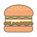 hamburger, food, burger, sandwich, meat, beef, tomato