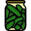 glass, green, canned, vegetable, food, healthy, lineart 