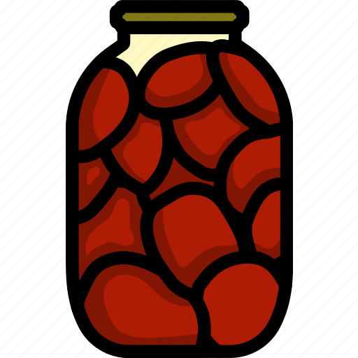 Tomato, vegetable, food, canned, red, jar, lineart icon - Download on Iconfinder