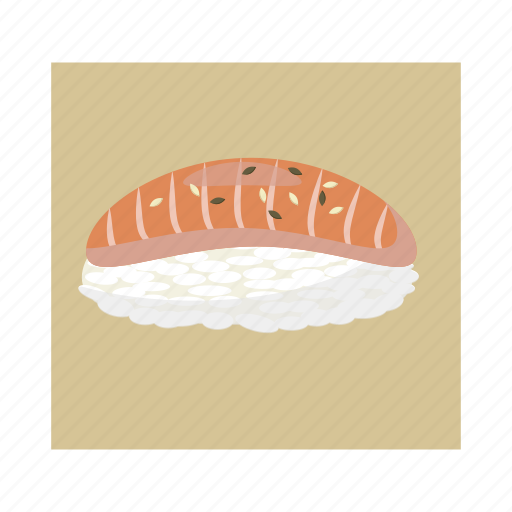 Cartoon, food, meal, rice, salmon, sashimi, sushi icon - Download on Iconfinder
