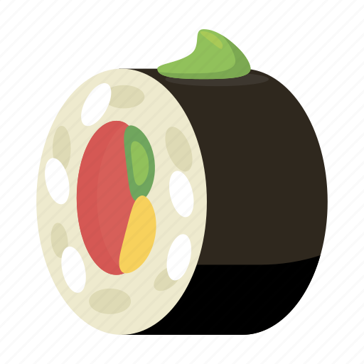 Cartoon, dinner, fish, gourmet, rice, roll, sushi icon - Download on Iconfinder