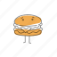 characters, cheeseburger, food, hamburger 