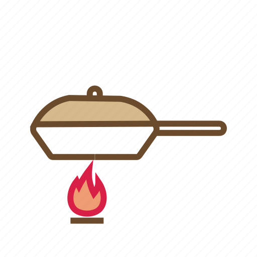 Cooking pan, cooking pot, food, hot food, hot pan, steam icon - Download on Iconfinder