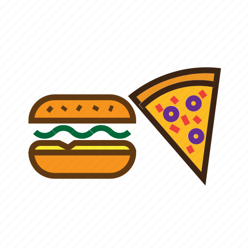 Burger and pizza, combo, eating, food, hamburger, junk food icon - Download on Iconfinder