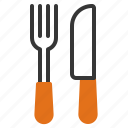 dining, fork, knife, meal, restaurant